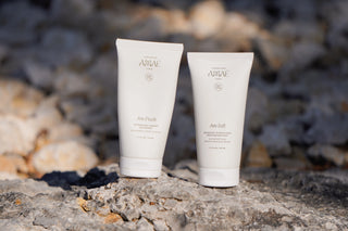 Duo Gommage et Masque Visage Amaé posés sur une pierre
Produits naturels et Made in France